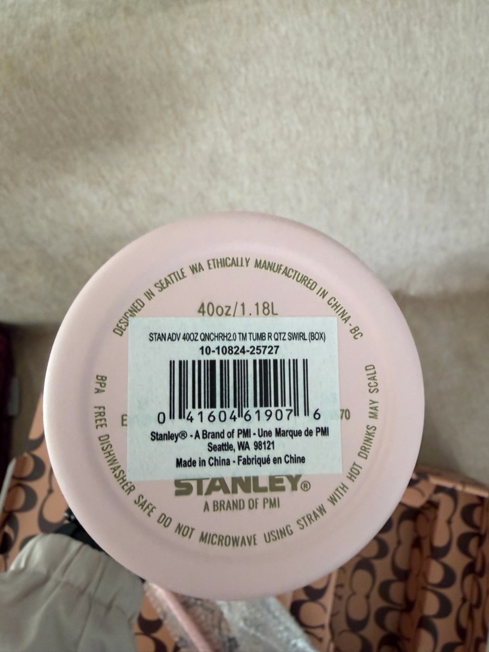 Pink Coach Stanley Cup with Box and Straw - Picture 8 of 9